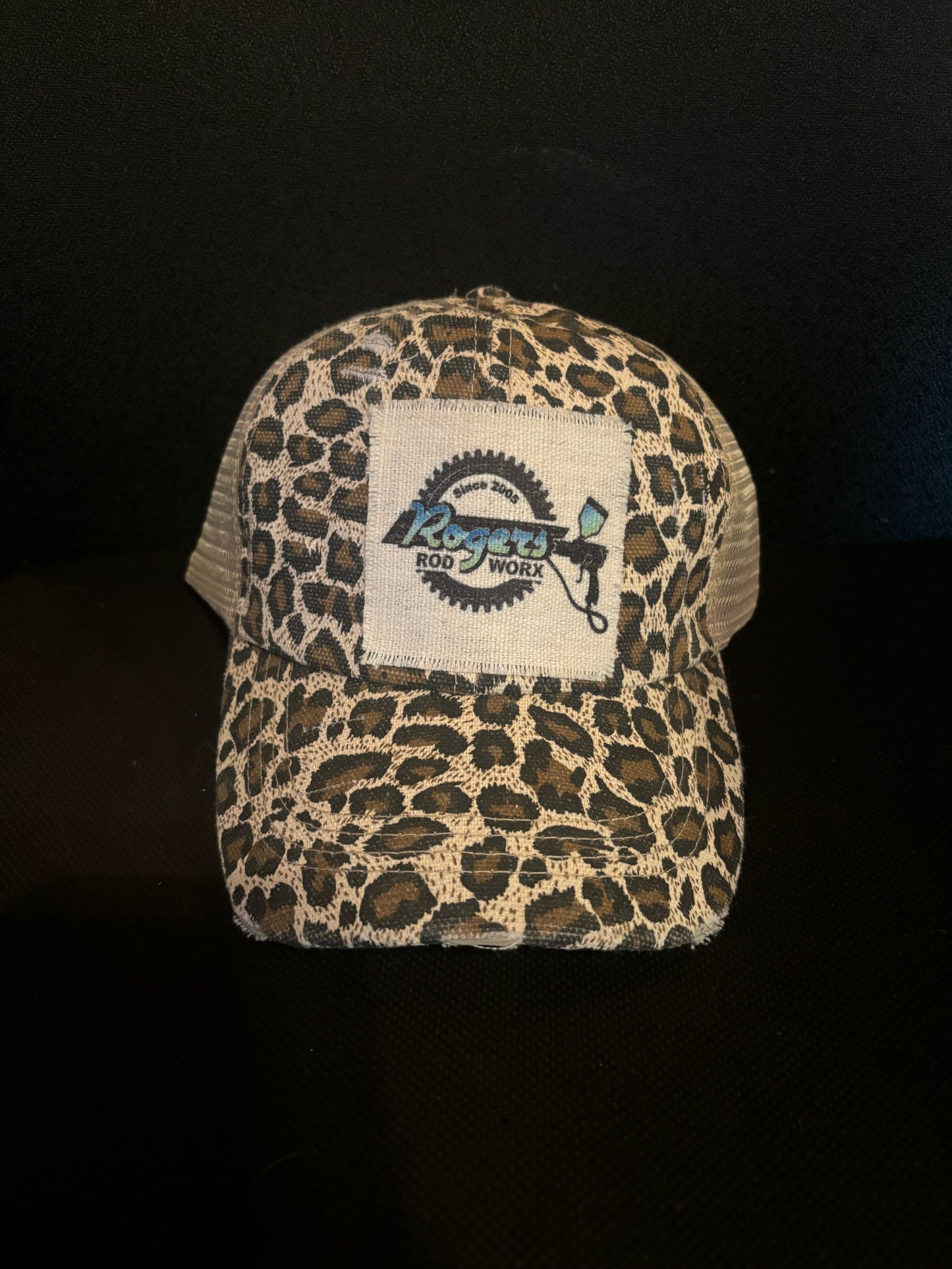 Rogers Rod Worx Logo Women's Crisscross Cheetah Hat